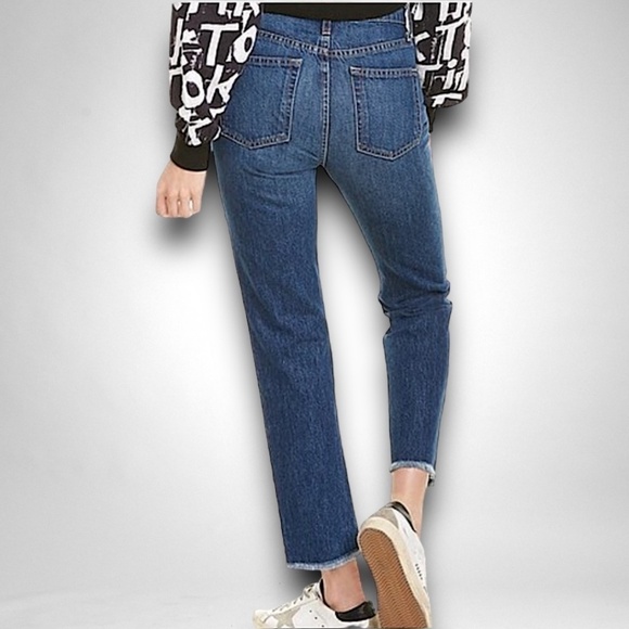 Alice + Olivia Raw Hem Asymmetrical Ankle Jeans Size 25 NEW With Tags - Picture 6 of 8